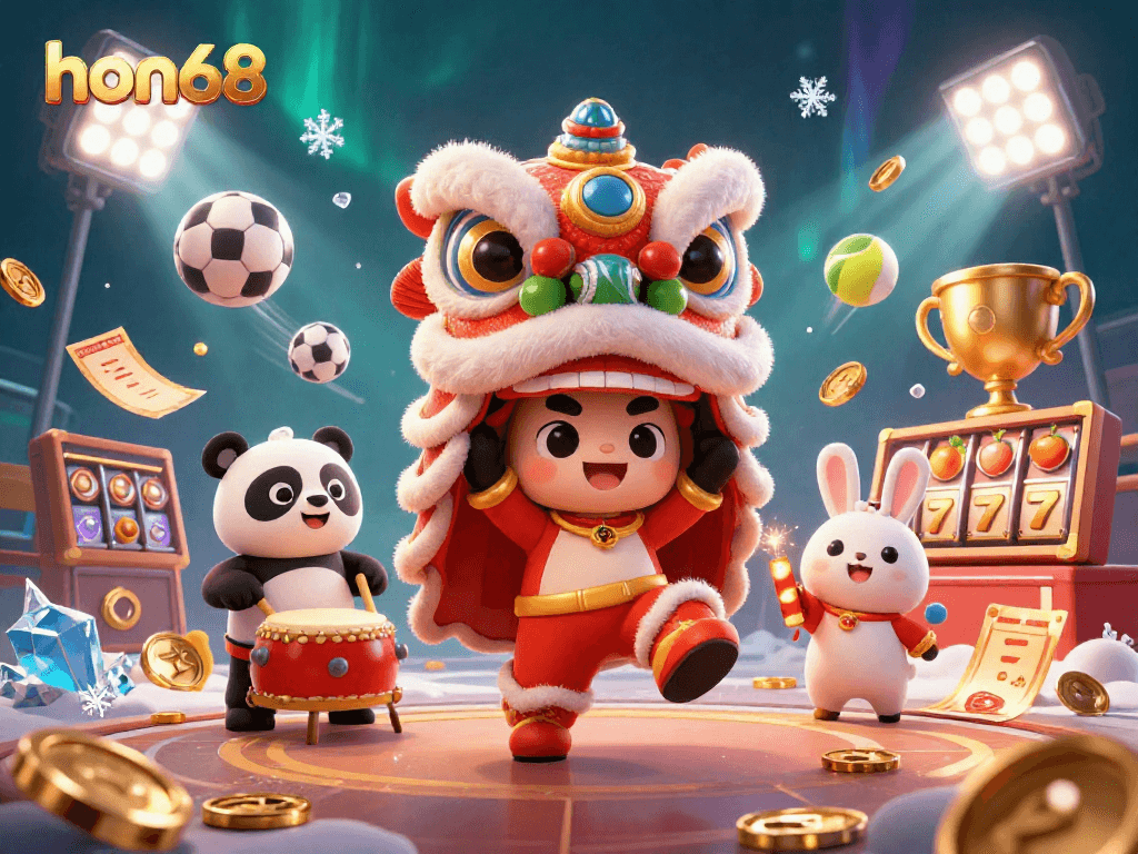 Join the excitement at hon68 with dynamic action in this vibrant casino scene featuring rich symbols!