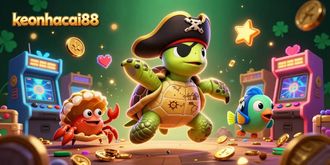 Enter keonhacai88's exciting world, with vibrant casino elements and friendly underwater characters.