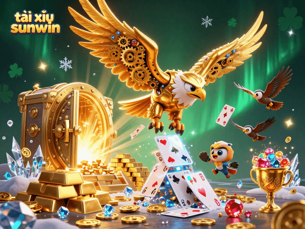 Experience the thrill of tài xỉu sunwin with a captivating 3D illustration showcasing action and excitement.