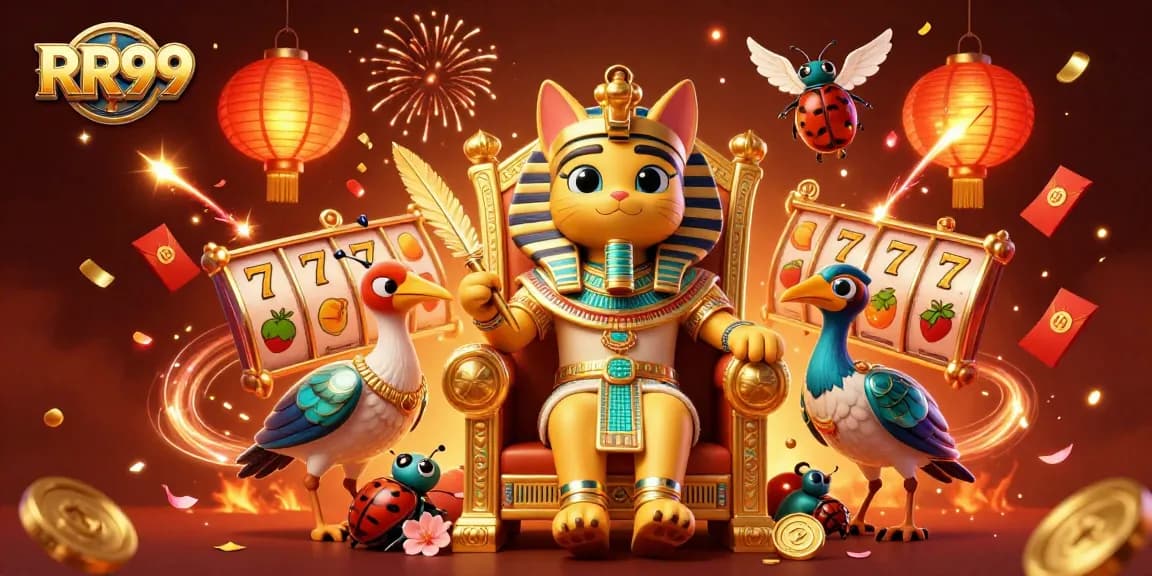 Experience RR99's thrilling slots and jackpots in a vibrant casino scene, packed with excitement.