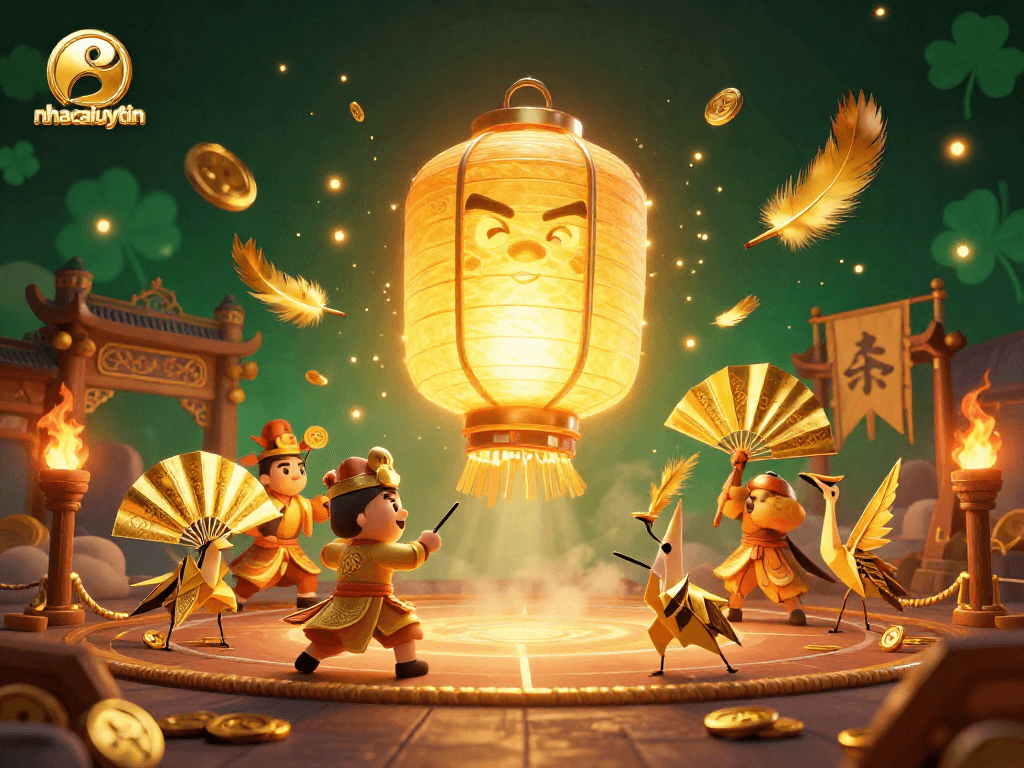 Engage with nhacaiuytin in a vibrant 3D illustration showcasing a dynamic casino night market scene with lucky symbols.