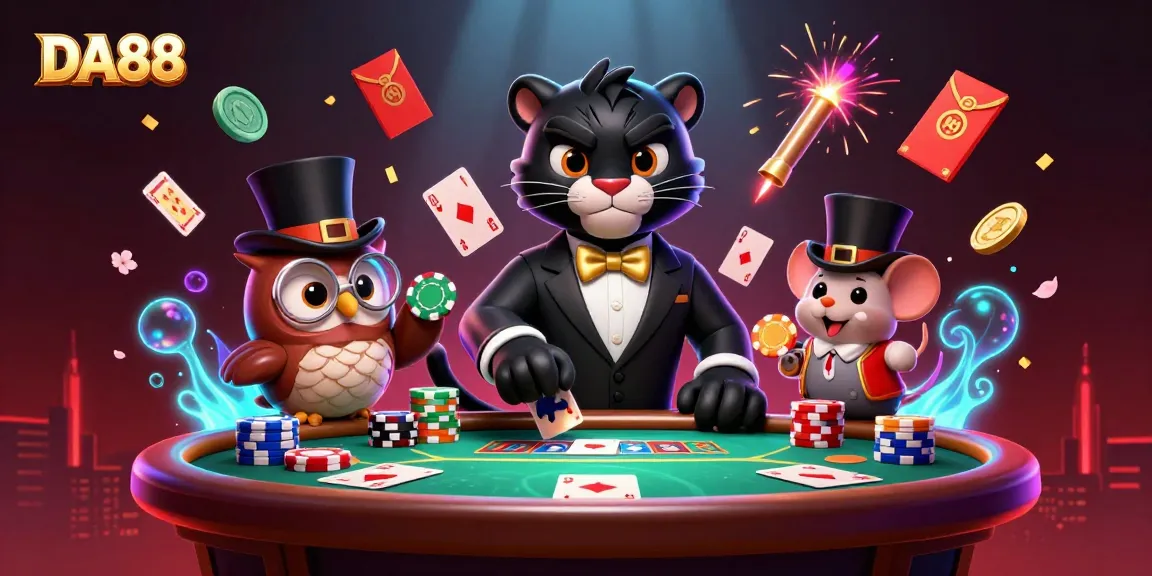 Engage in vibrant poker action at DA88 with sleek characters and dynamic game elements.