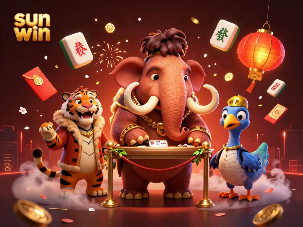 Experience the excitement of sun win at this whimsical casino scene featuring unique animal characters.