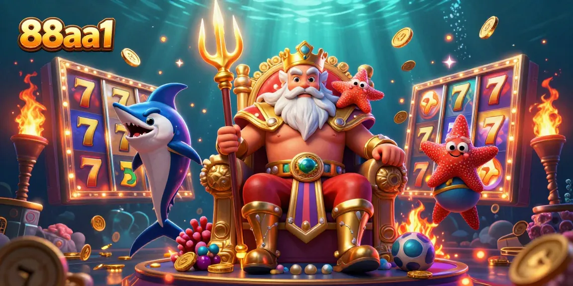 Experience the thrill of winning at 88aa1 with vibrant casino elements and characters in a dynamic illustration.