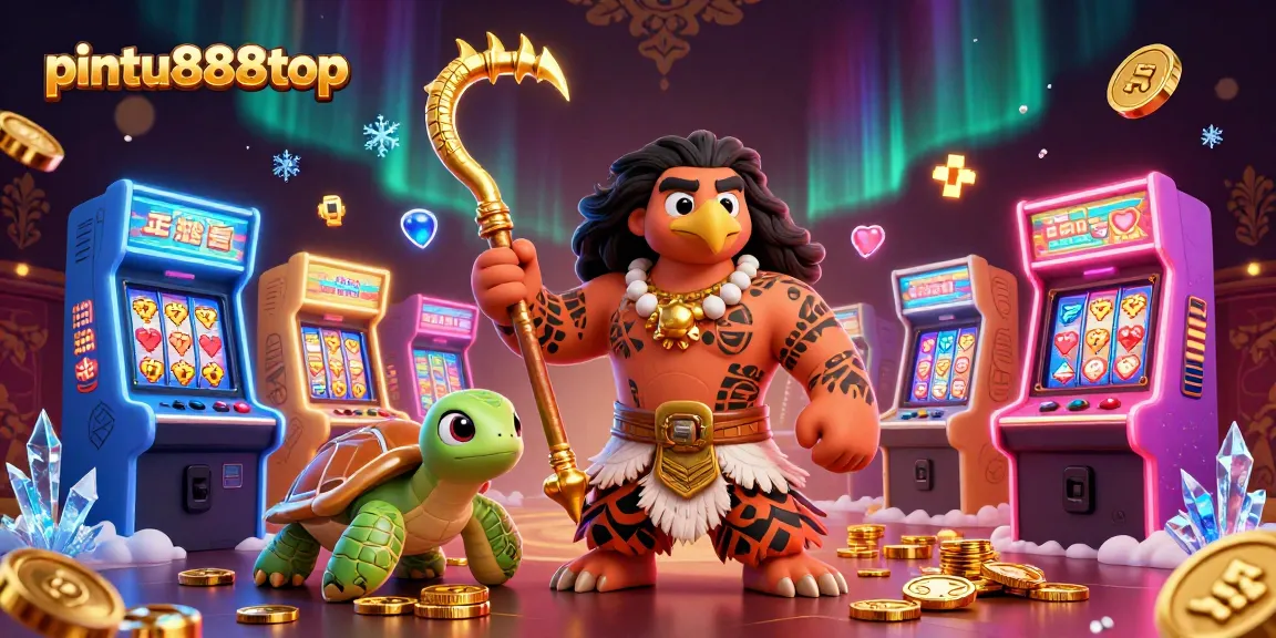 Experience the thrills of gambling at pintu888top with vibrant 3D casino characters and gaming elements.