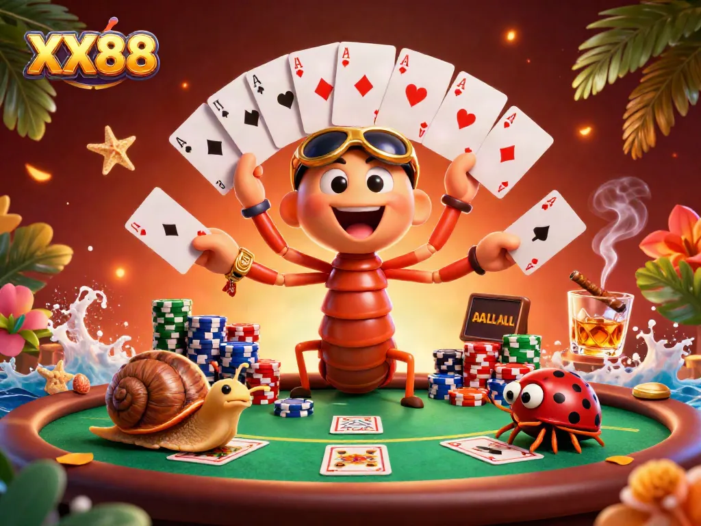 Engage in a thrilling gaming experience with XX88 featuring dynamic casino elements and vivid characters.