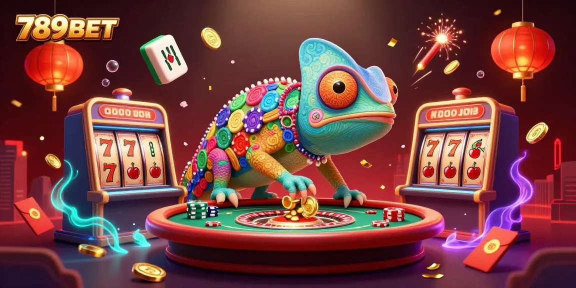 Experience thrilling gaming with 789BET's vibrant casino scene featuring colorful characters and dynamic elements.