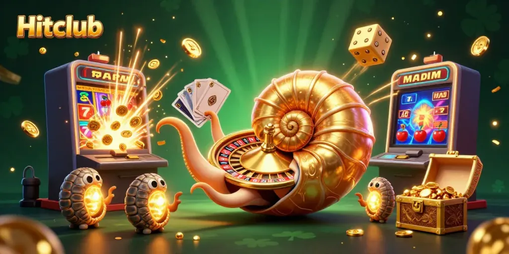 Experience dynamic gaming excitement with Hitclub featuring a nautilus roulette wheel and jackpot slot machine.
