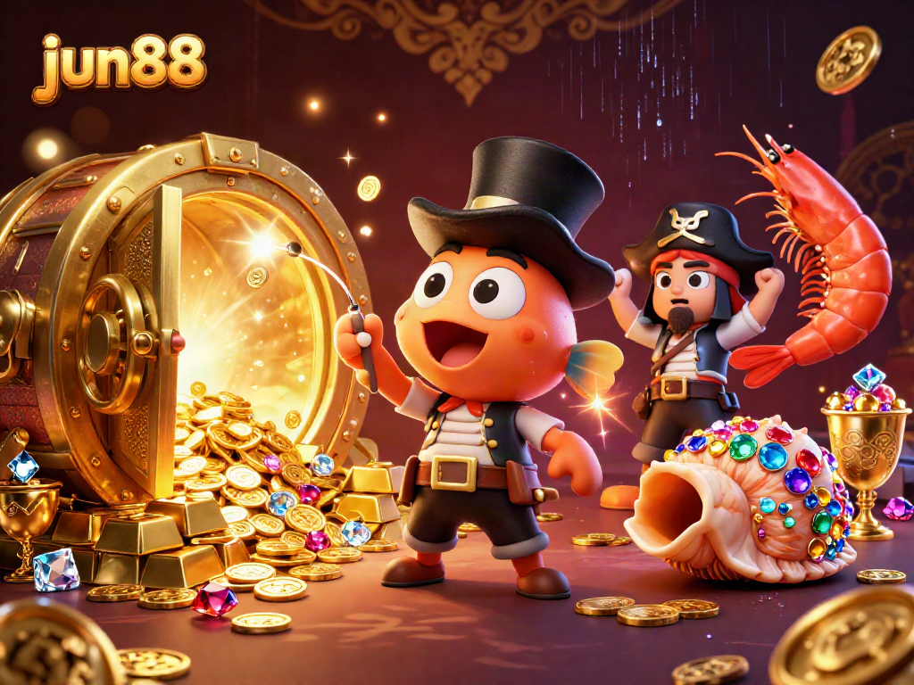 Join the excitement at jun88, where the anglerfish attracts treasure in a vibrant casino scene.