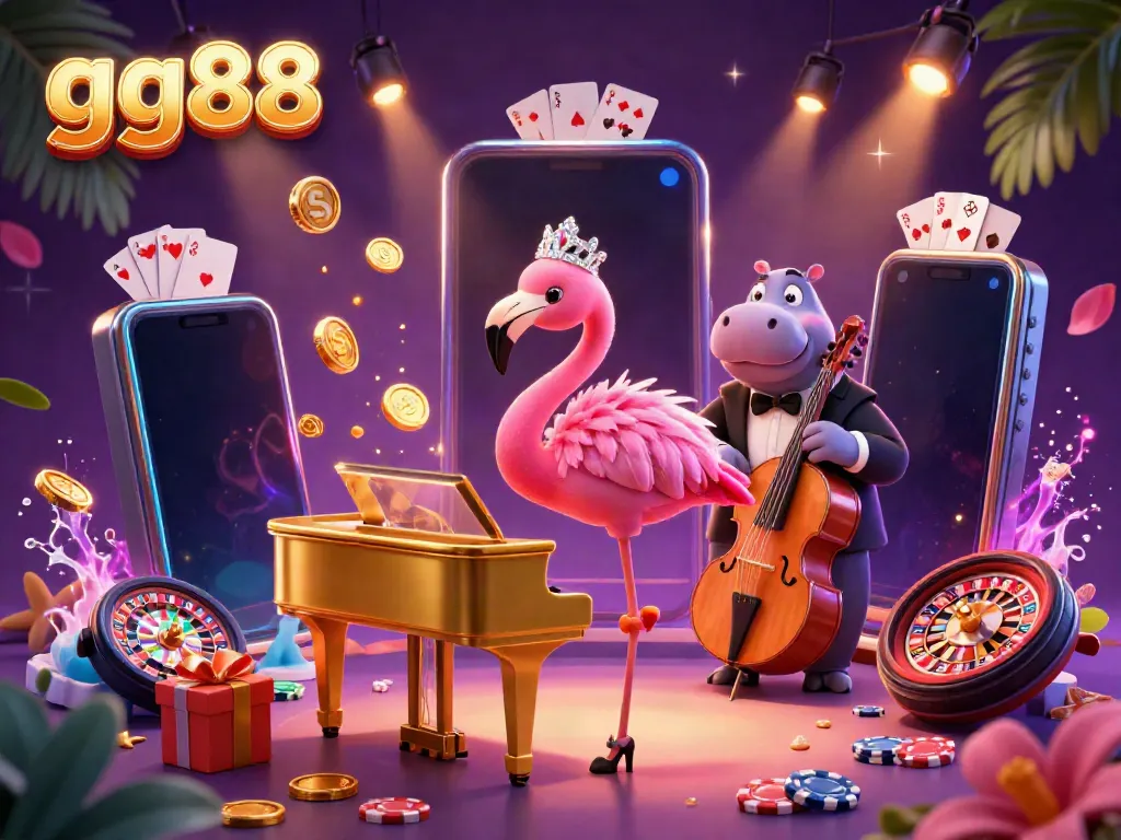 Experience the lively entertainment of gg88 casino with vibrant characters and dynamic gaming elements.