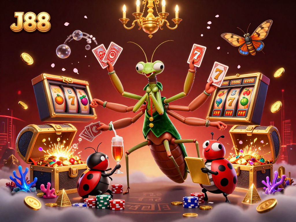 Experience thrilling gameplay with J88 through dynamic casino elements, vibrant visuals, and enchanting characters.