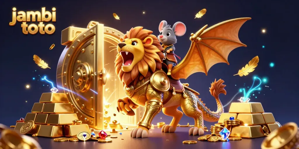 Engage with jambi toto's golden casino adventure featuring a triumphant chimera and mouse jockey.
