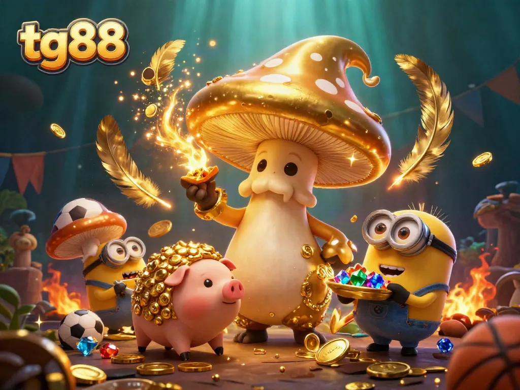 Experience thrilling sports betting action with tg88's vibrant magical casino world filled with gold coins and heroes.