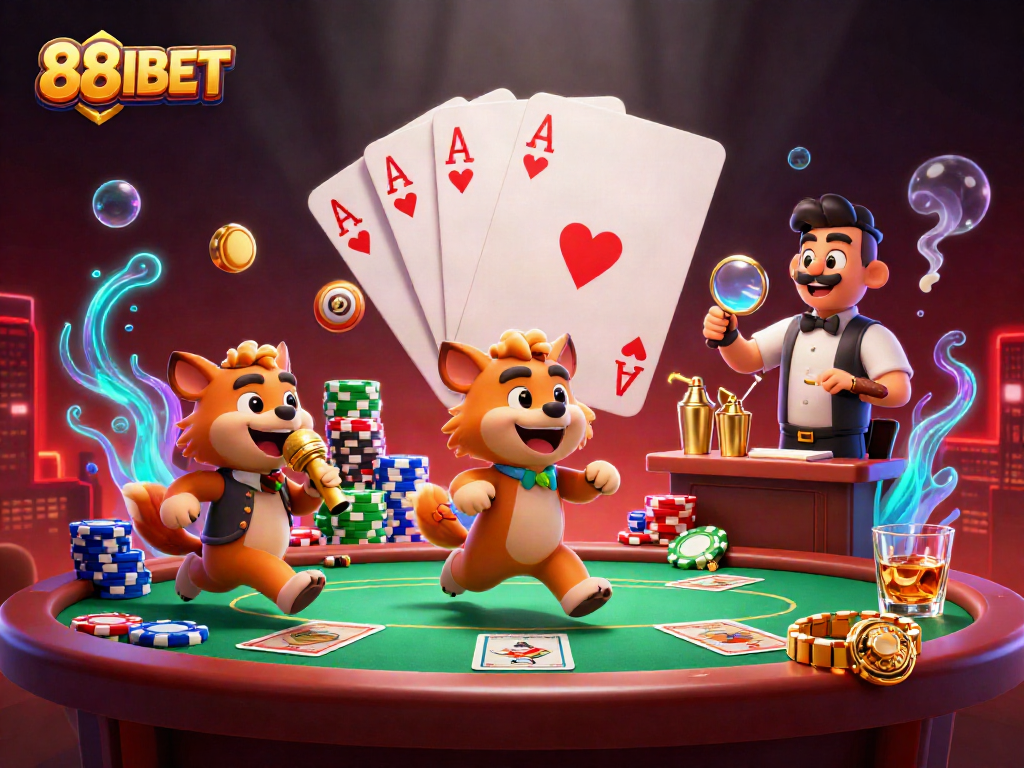 Engage with 88IBET at a lively comedy casino club featuring hyenas in action.