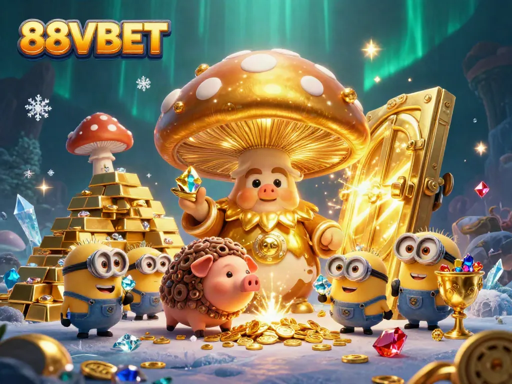 Experience magic and treasure with 88VBET, featuring a wizard and treasures in a vibrant illustration.