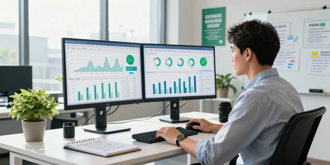 Half hourly meter explained in a modern office setting with an analyst reviewing energy data and consumption charts.