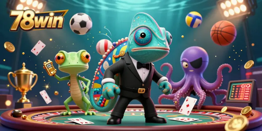 Experience exhilarating live casino action at 78win with dynamic character-filled scene.
