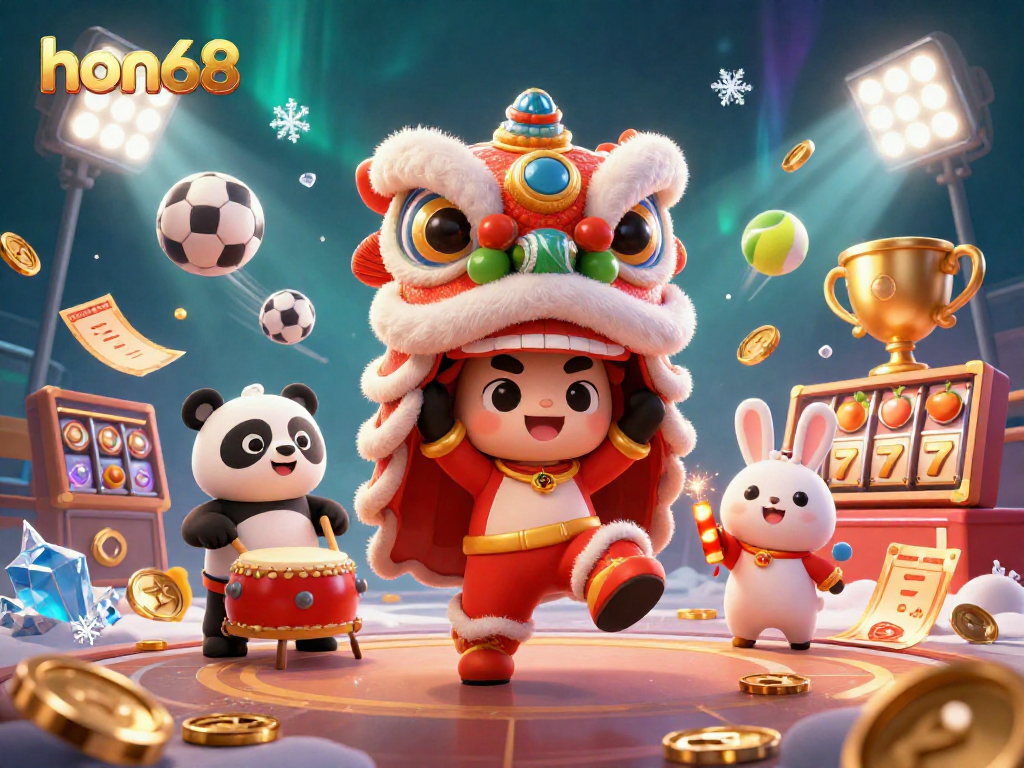 Join the excitement at hon68 with dynamic action in this vibrant casino scene featuring rich symbols!