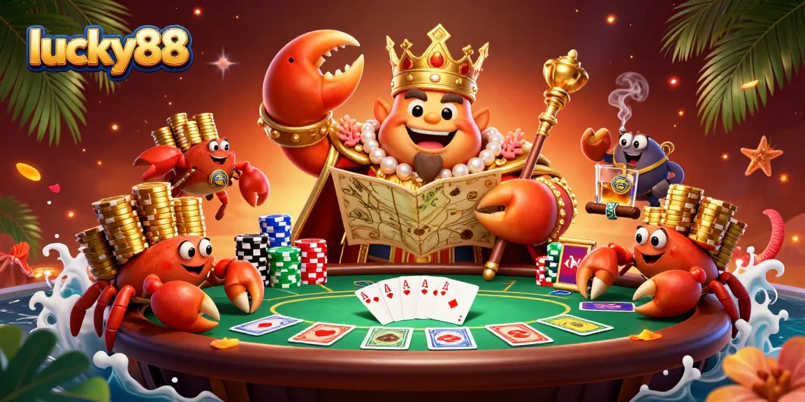 Experience thrilling gameplay with lucky88 as a golden crab emperor rules a vibrant poker scene.