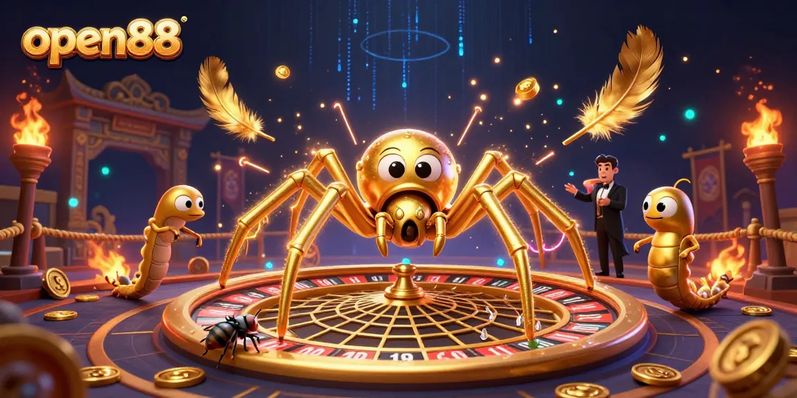 Engage with the dynamic gambling scene in open88 featuring a golden spider roulette.