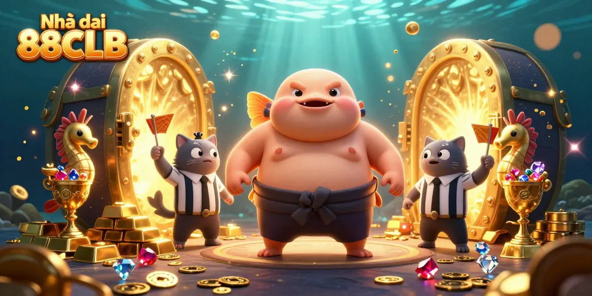Experience thrilling gaming at Nhà cái 88CLB with a lively underwater casino scene, featuring unique characters.