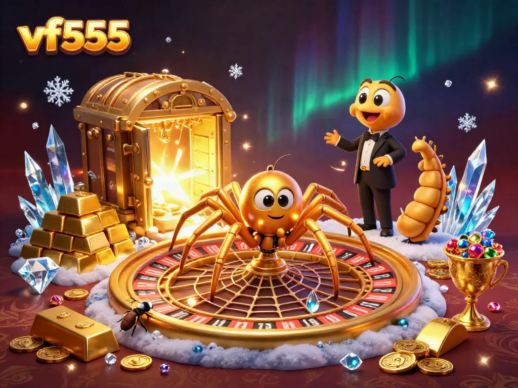 Place thrilling bets on vf555's roulette wheel in this enchanting casino scene.