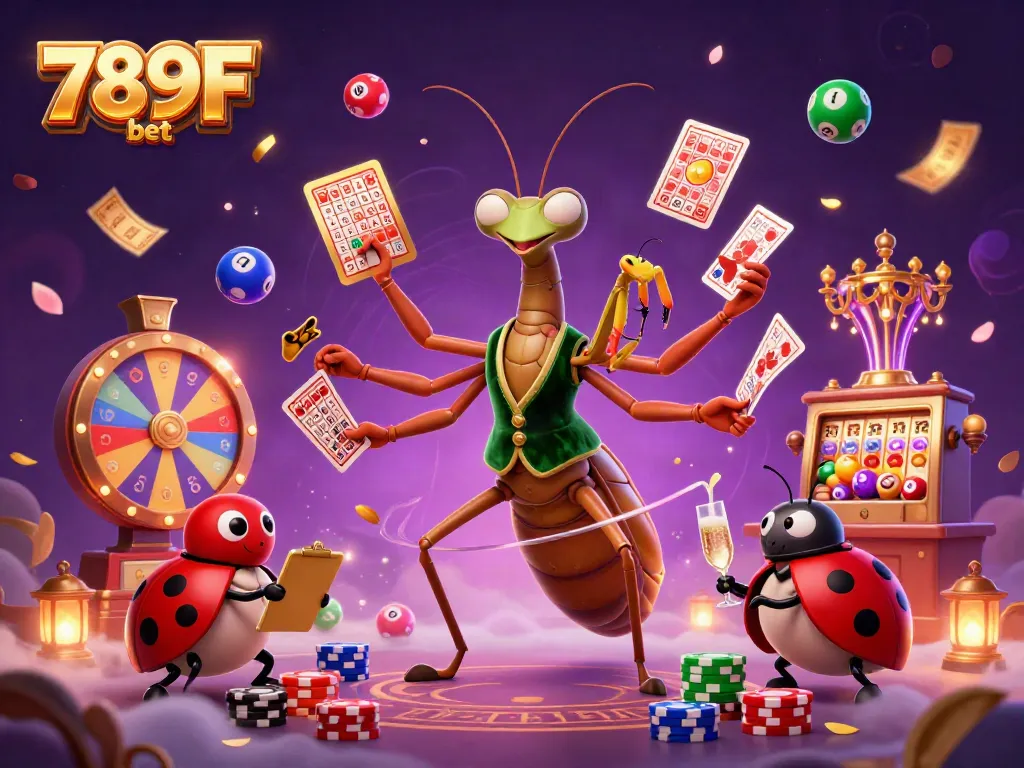 Experience the thrill of 789F bet in this vibrant casino scene with dynamic elements.