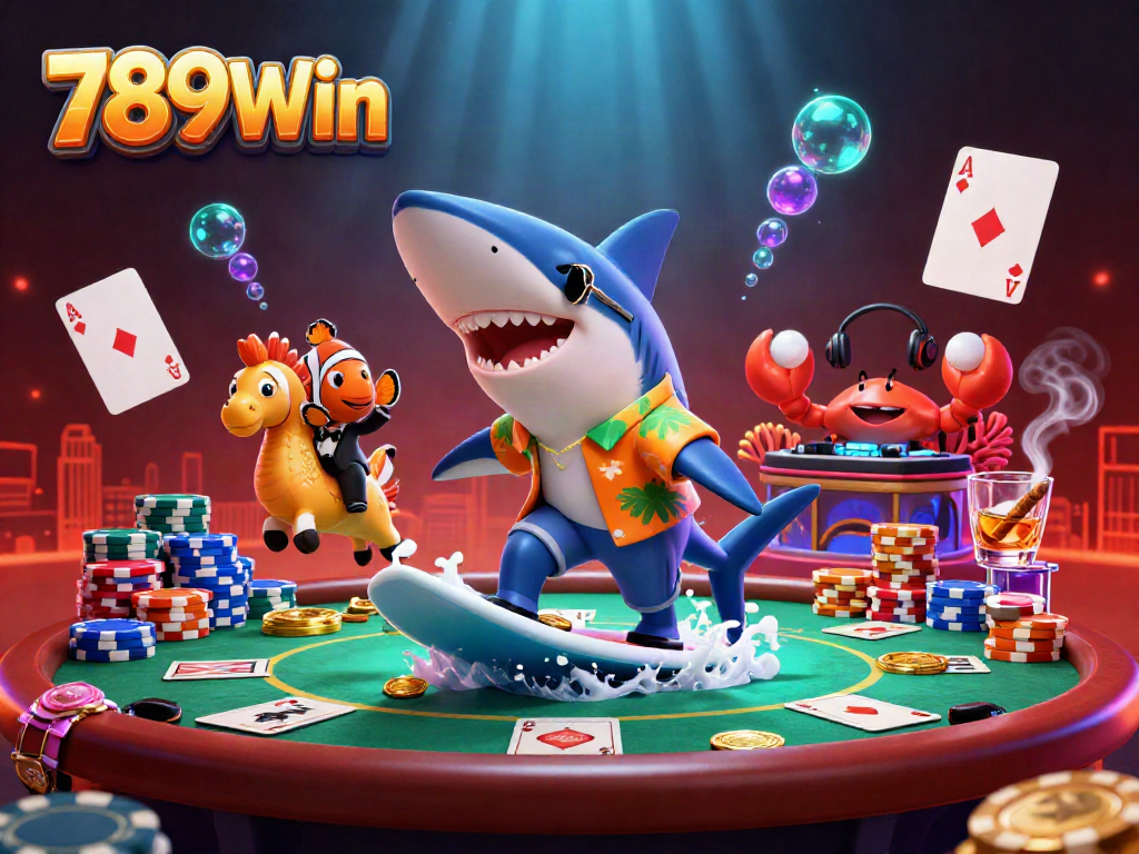 Grab winning opportunities with 789Win's dynamic casino scene featuring vibrant characters and immersive elements.