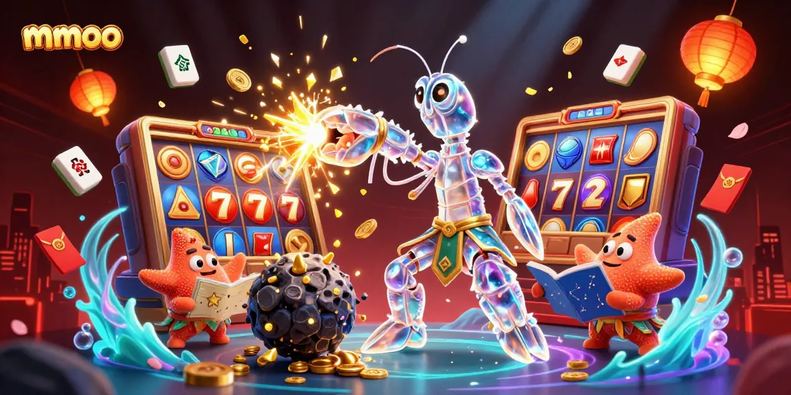 Experience the excitement of mmoo as a galactic samurai battles for jackpot winnings amidst stunning casino elements.