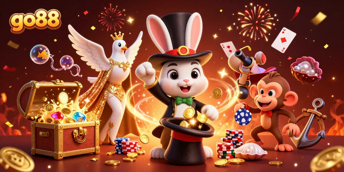 Experience the magic at go88 with vibrant 3D characters and dynamic casino elements.