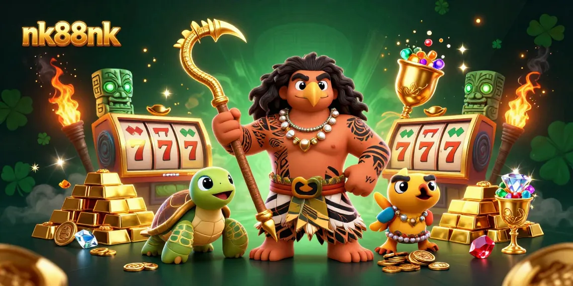 Experience vibrant gaming fun at nk88nk with a dynamic illustration showcasing casino excitement.