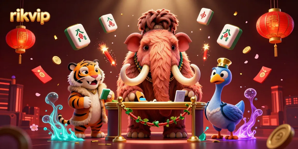 Win big with rikvip at a vibrant casino scene featuring unique characters and exciting game elements.