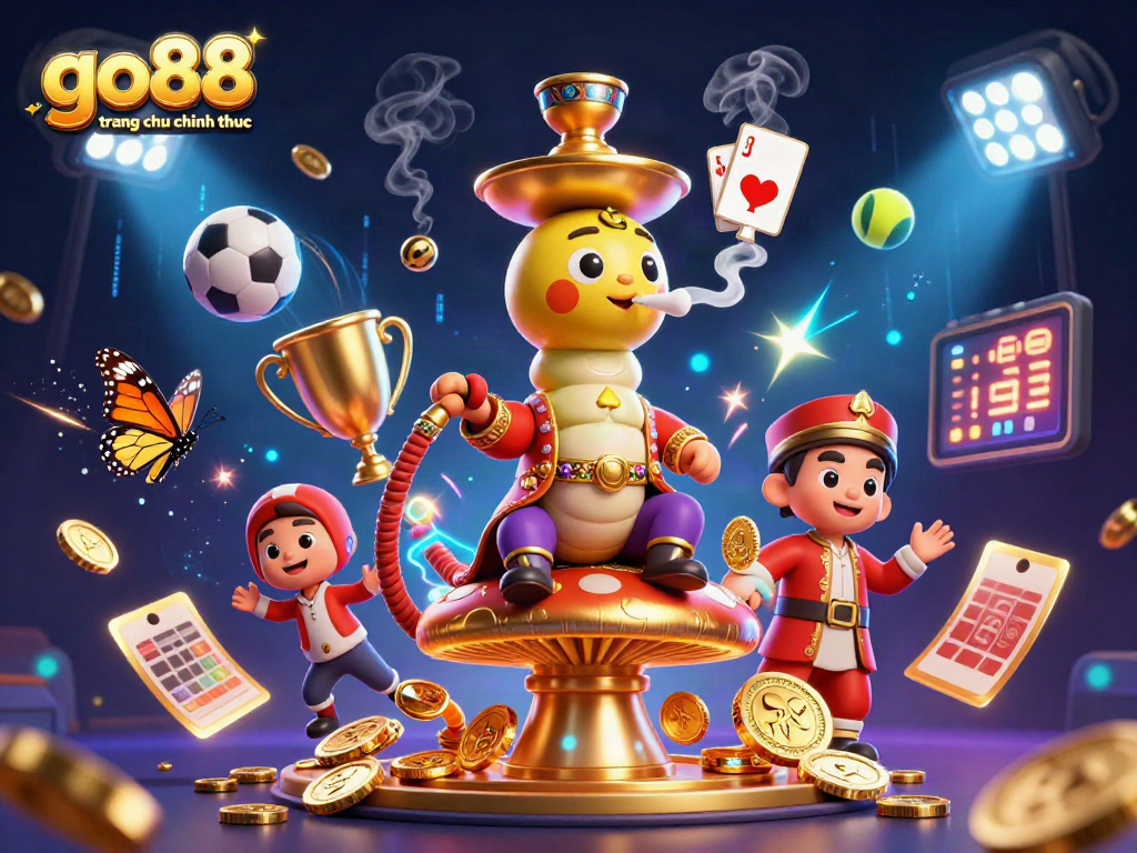 Experience the vibrant action of go88 trang chu chinh thuc with dynamic gaming symbols and characters.