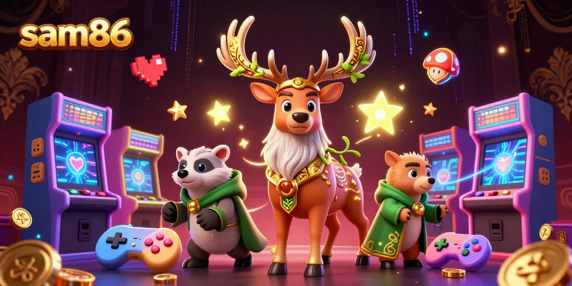 Experience excitement at sam86 with a vibrant 3D casino scene filled with vibrant game elements.