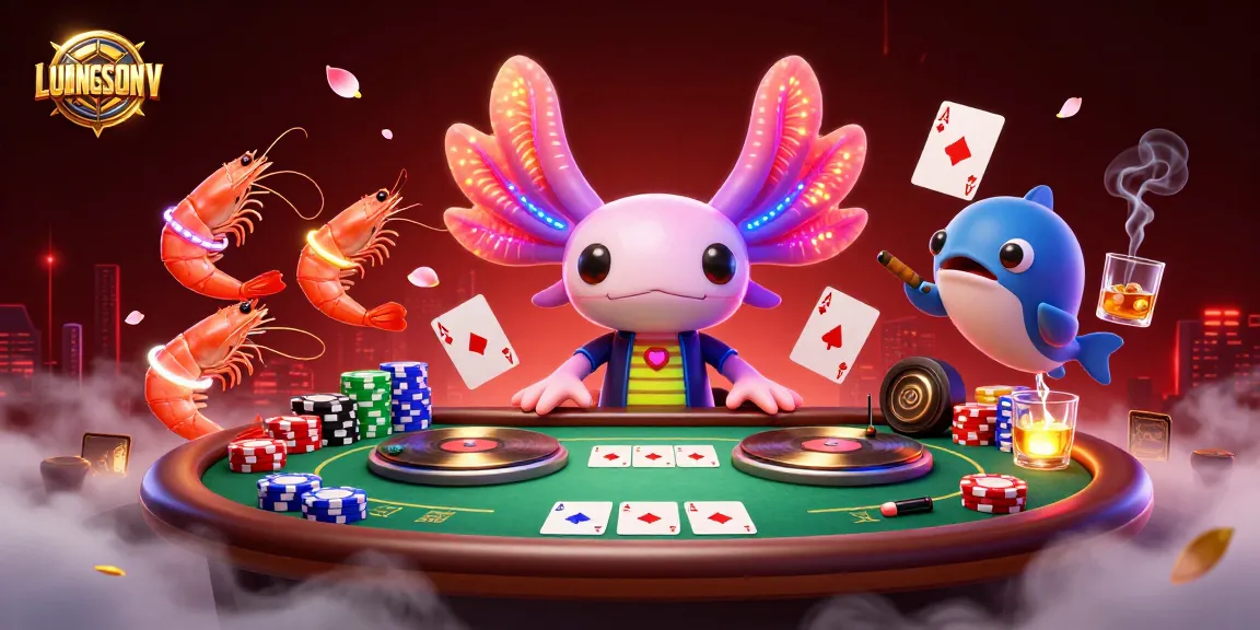 Engage with LUONGSONTV's vibrant casino scene featuring 3D characters dancing and playing poker.