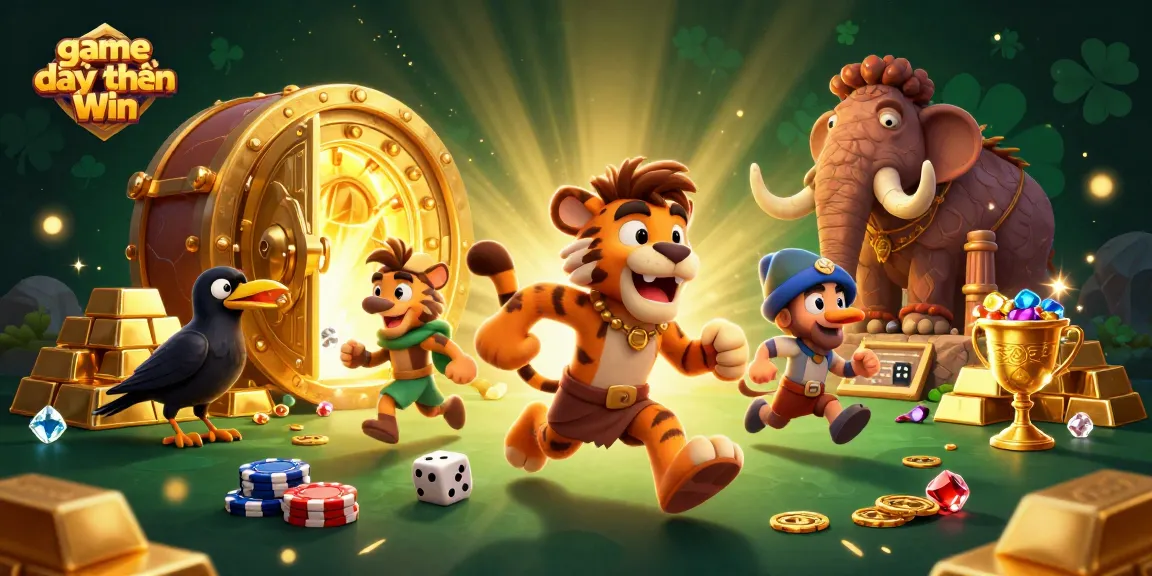 Experience the excitement of game đổi thưởng Sun Win with a vibrant 3D casino illustration packed with thrilling action.