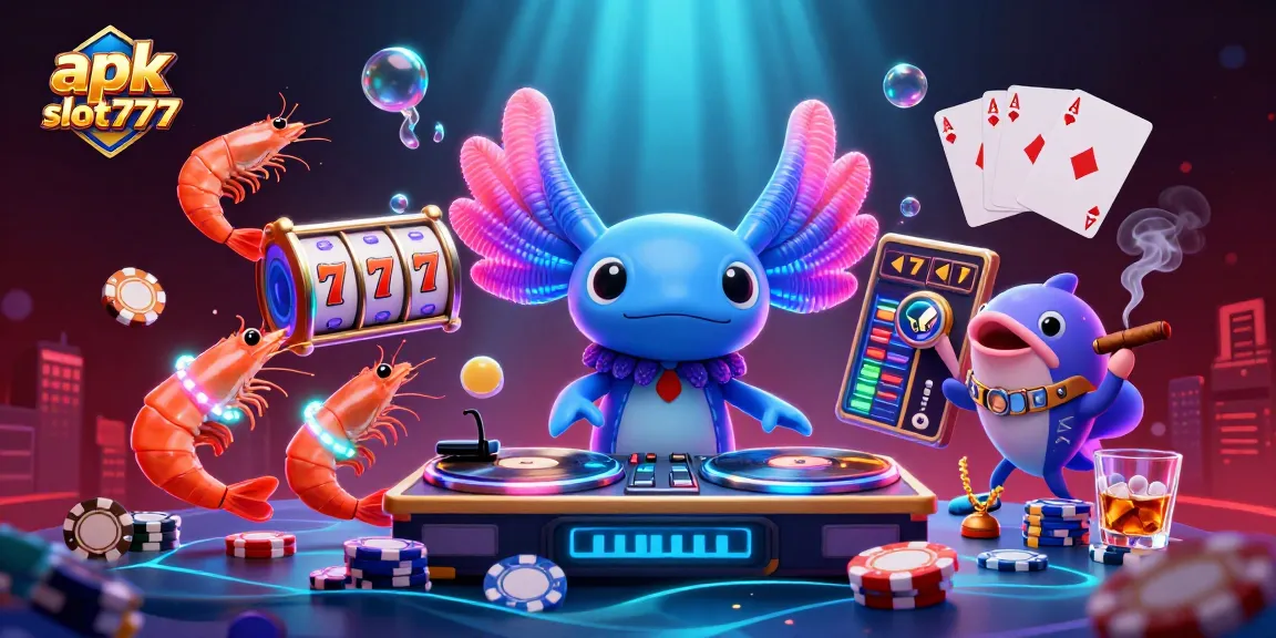 Win big playing apk slot777 with vibrant casino action and colorful characters in a lively setting.
