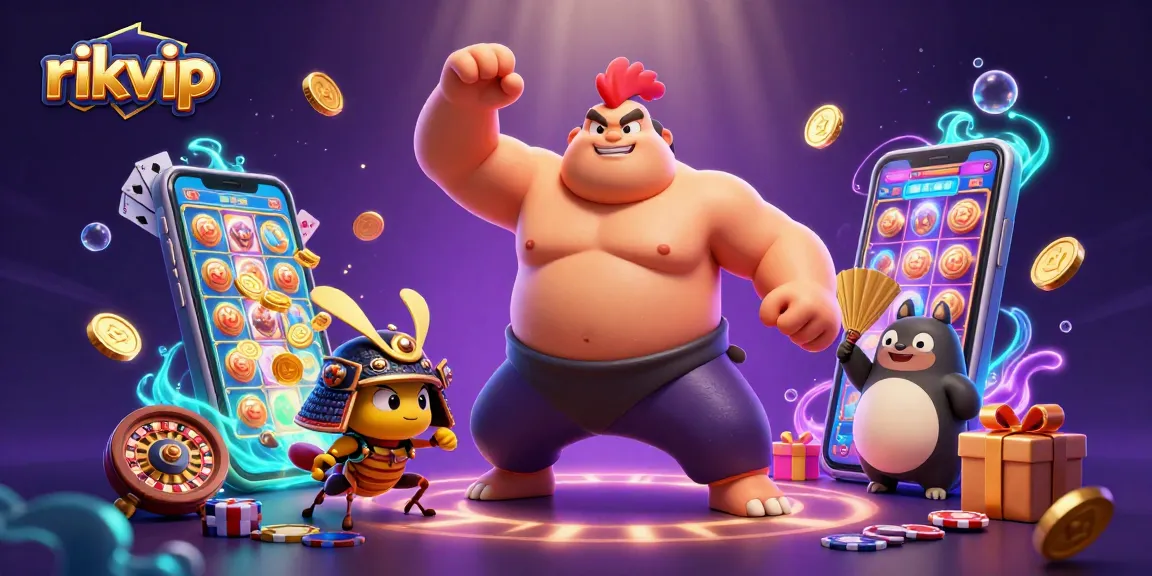 Engage in thrilling gameplay at rikvip with an action-packed illustration showcasing an exciting casino atmosphere.