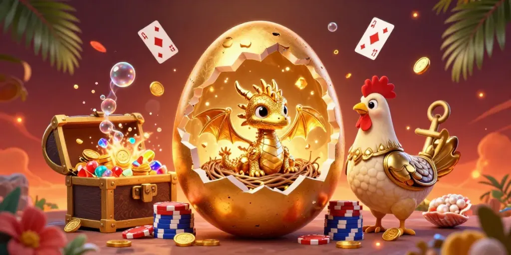 Engage with exciting bóng đá kèo nhà cái action featuring a baby dragon and poker chips.