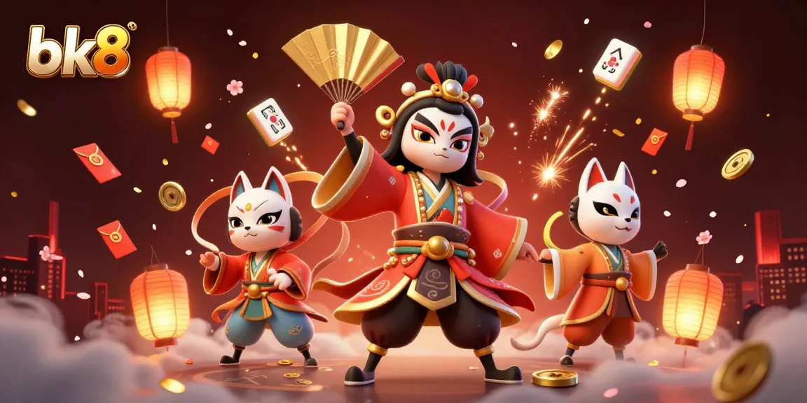 Experience the thrill of bk8 with vibrant kabuki warriors in a dynamic casino scene.
