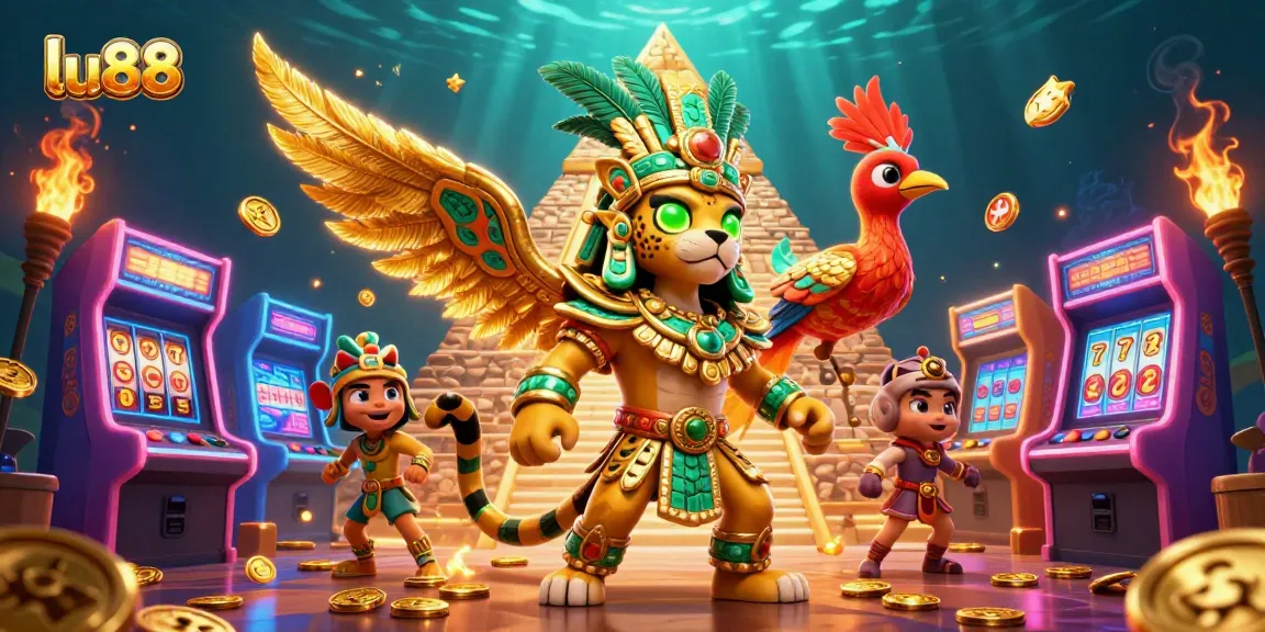 Experience thrilling gameplay at lu88 with dynamic arcade machines and a vibrant Mayan theme.
