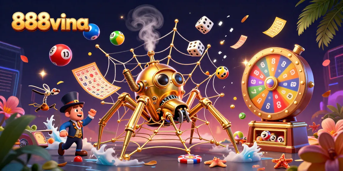 Engage with 888vina's vibrant online casino experience featuring steampunk elements and dynamic game visuals.