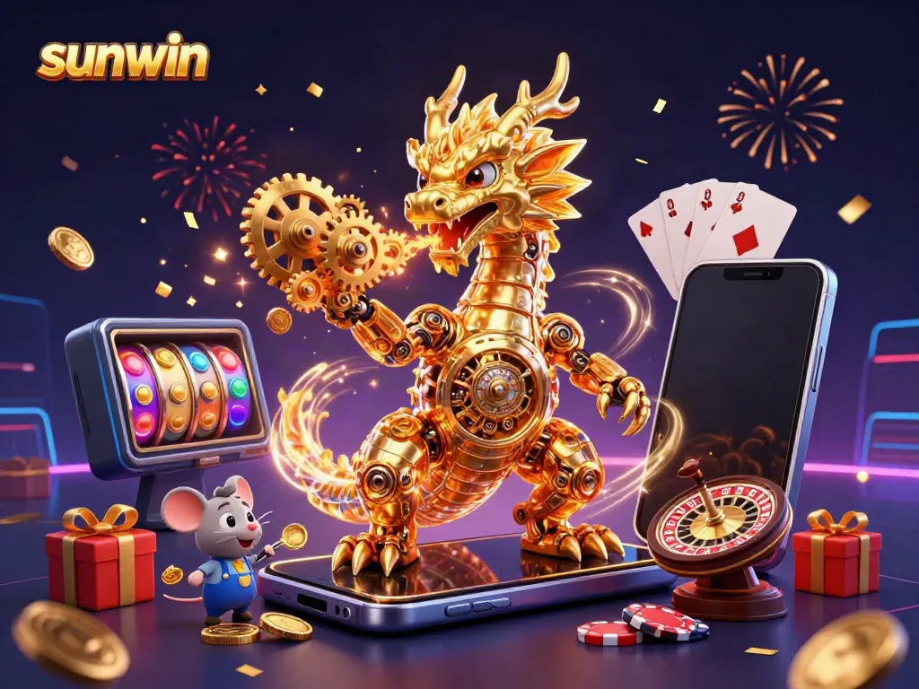 sunwin's dynamic golden dragon and mouse engineer highlight exciting slot games and casino action.