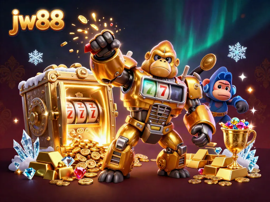 Experience exciting wins at jw88 with a dynamic 3D golden gorilla mech and treasure elements.