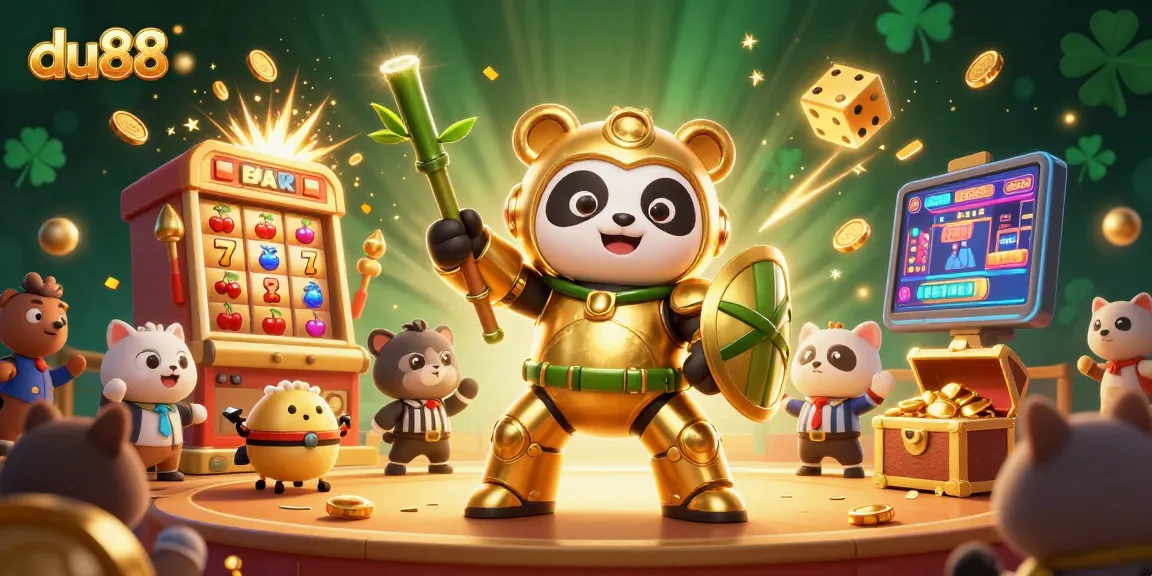 Experience thrilling wins with du88 in a vibrant 3D casino scene, highlighting rich game elements.