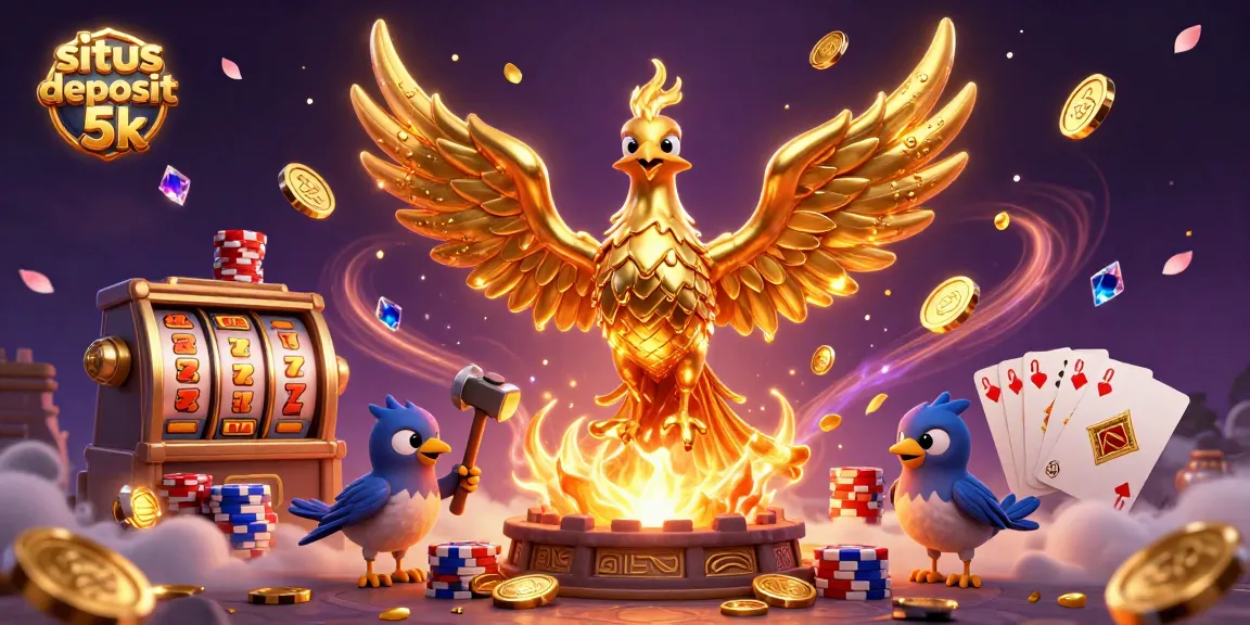 Experience the excitement of situs deposit 5k with golden phoenix and jackpot reels illuminating the scene.