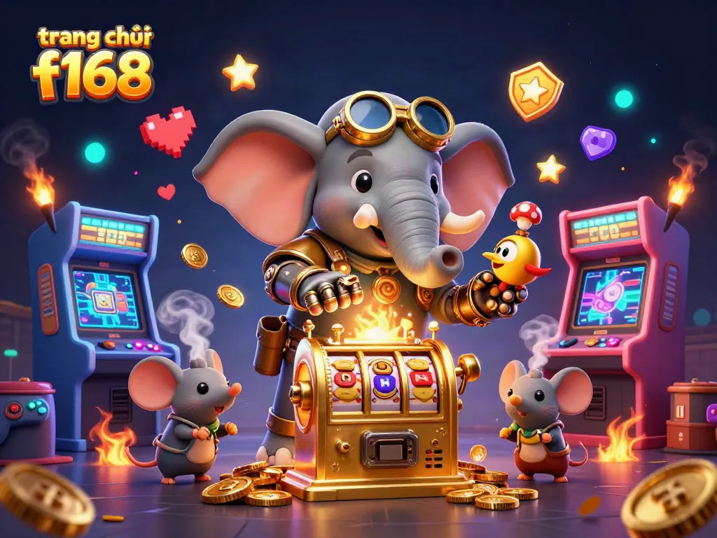 Spin the winning slots at trang chủ f168 with a steampunk twist featuring an elephant engineer!