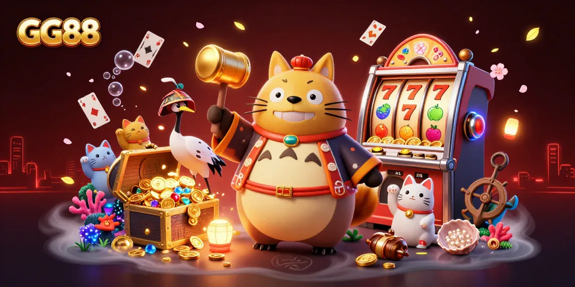 Play exciting slot games and win big with GG88, featuring colorful characters and underwater treasures!