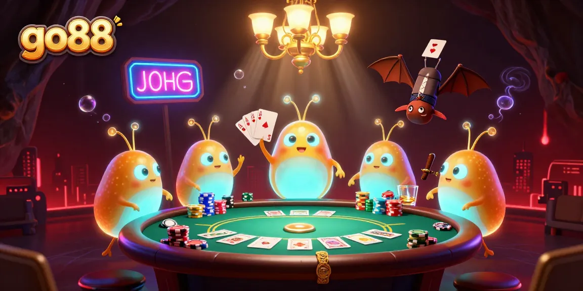 Experience the vibrant ambiance of go88's cave casino with glowworms and a bat dealer.