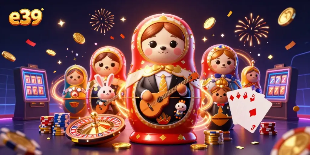 Experience thrilling e39 casino excitement with colorful characters and dazzling game elements.